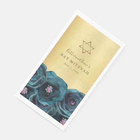 Elegant Teal Rose Floral Gold Bat Mitzvah (コーナー)