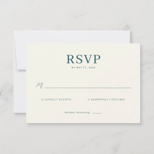 Elegant Teal RSVP Card (正面)