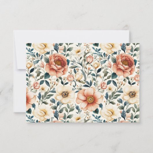 Elegant Teal RSVP Card (裏面)