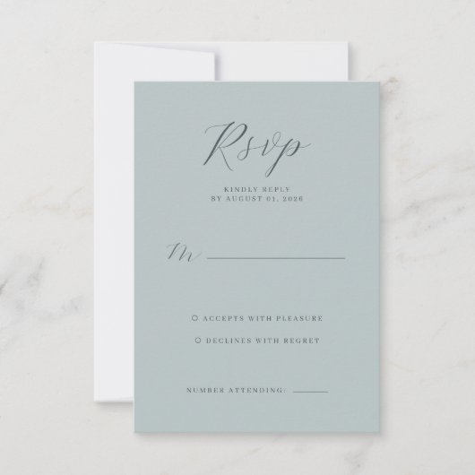Elegant Teal RSVP Card (正面)