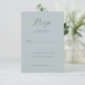 Elegant Teal RSVP Card (スタンド正面)