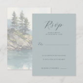Elegant Teal RSVP Card (正面/裏面)