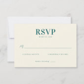 Elegant Teal RSVP Card (正面)
