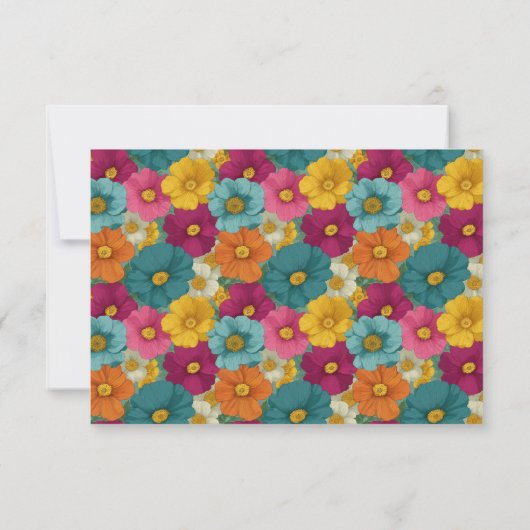 Elegant Teal RSVP Card (裏面)