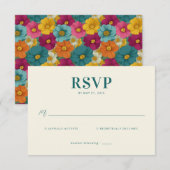 Elegant Teal RSVP Card (正面/裏面)