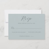 Elegant Teal RSVP Card (正面)