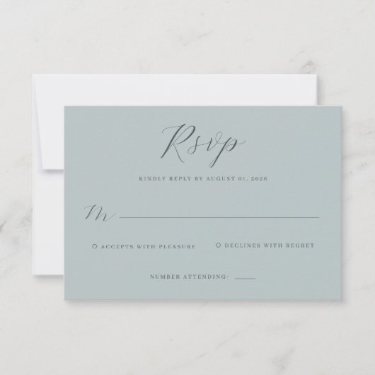 Elegant Teal RSVP Card (正面)