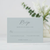 Elegant Teal RSVP Card (スタンド正面)