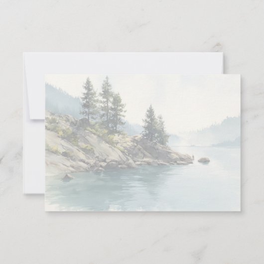 Elegant Teal RSVP Card (裏面)