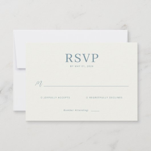 Elegant Teal RSVP Card (正面)