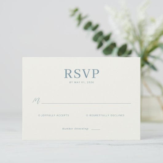 Elegant Teal RSVP Card (スタンド正面)