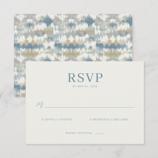 Elegant Teal RSVP Card (正面/裏面)