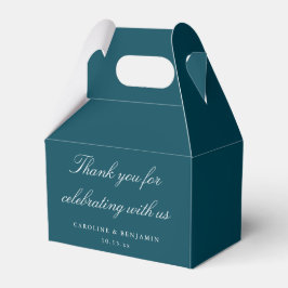 Elegant Teal Script Wedding Custom Thank You  フェイバーボックス