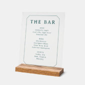 Elegant Teal Serif Bar Menu アクリルサイン (傾斜)