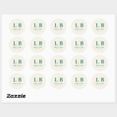 Elegant Teal Serif Wedding Thank You Sticker ラウンドシール (シート)