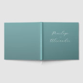 Elegant Teal Star Confetti ゲストブック (全面)