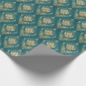 Elegant teal tiled wedding colors  ラッピングペーパー (角)