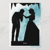 Elegant Teal Watercolor Wedding Invitation 招待状 (裏面)