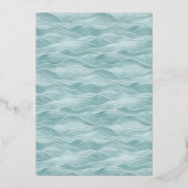 Elegant Teal Wave Motions 箔招待状 (裏面)