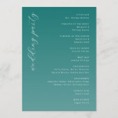 Elegant Teal Wedding Ceremony Program プログラム (裏面)