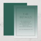 Elegant Teal Wedding Details Card エンクロージャーカード (正面/裏面)