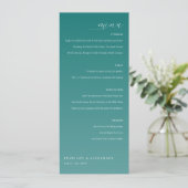 Elegant Teal Wedding Menu メニュー (スタンド正面)