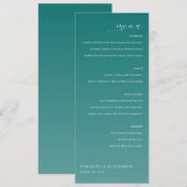 Elegant Teal Wedding Menu メニュー (正面/裏面)