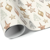 Elegant Teardrop Ornament Minimal Christmas  ラッピングペーパー (ロールコーナー)