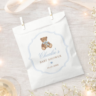 Elegant Teddy Bear Baby Shower Decor フェイバーバッグ