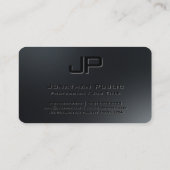 Elegant Template Black Monogram Premium Silk 名刺 (裏面)