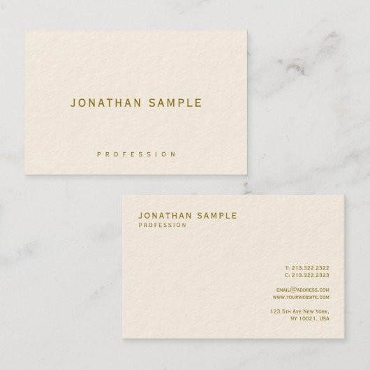 Elegant Template Business Cards Gold Text Luxury 名刺 (正面/裏面)