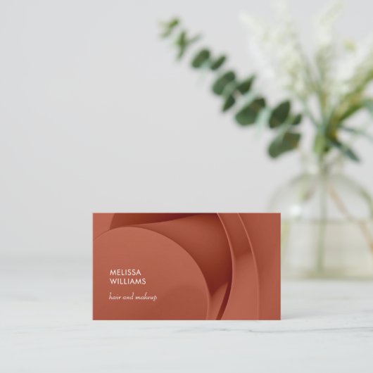 Elegant Terracotta 3D Abstract Art 名刺 (スタンド正面)