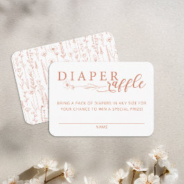 Elegant Terracotta Baby Shower Diaper Raffle エンクロージャーカード