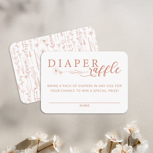 Elegant Terracotta Baby Shower Diaper Raffle エンクロージャーカード