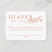 Elegant Terracotta Baby Shower Diaper Raffle エンクロージャーカード (正面)