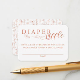 Elegant Terracotta Baby Shower Diaper Raffle エンクロージャーカード