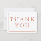 Elegant Terracotta Baby Shower Photo サンキューカード (正面)