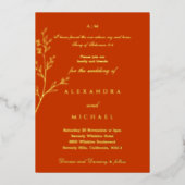 Elegant Terracotta Bible Verse Christian Wedding 箔招待状 (正面)