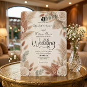 Elegant Terracotta Boho Chic Wedding 招待状