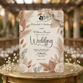 Elegant Terracotta Boho Chic Wedding 招待状