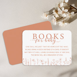 Elegant Terracotta Books for Baby Card エンクロージャーカード