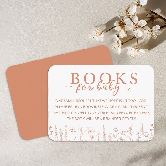 Elegant Terracotta Books for Baby Card エンクロージャーカード