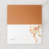 Elegant Terracotta Bow Bridal Shower Table プレイスカード (外部開封)