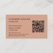 Elegant Terracotta Brown Chocolatier Photo QR 名刺 (裏面)