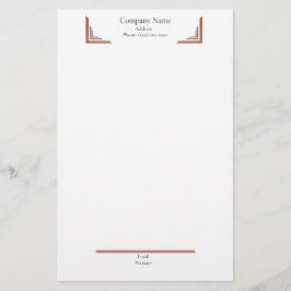 Elegant Terracotta Corner— with Footer Stationery 便箋