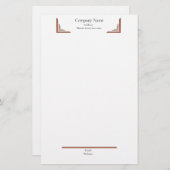 Elegant Terracotta Corner— with Footer Stationery 便箋 (正面/裏面)