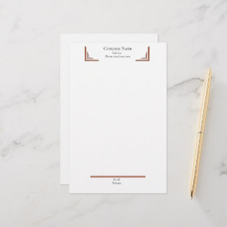 Elegant Terracotta Corner— with Footer Stationery 便箋