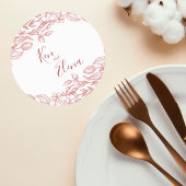 Elegant Terracotta Floral Wedding Coaster ラウンドペーパーコースター