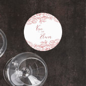 Elegant Terracotta Floral Wedding Coaster ラウンドペーパーコースター