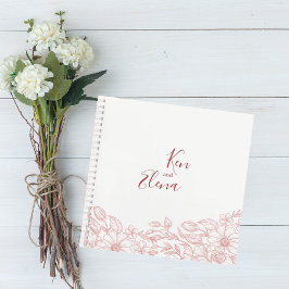 Elegant Terracotta Floral Wedding Guest Book ノートブック